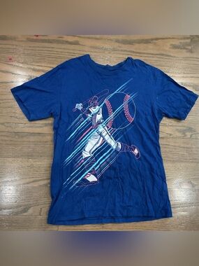 The Children’s Place Girls Blue Baseball Graphic Shirt Size M (7/8)